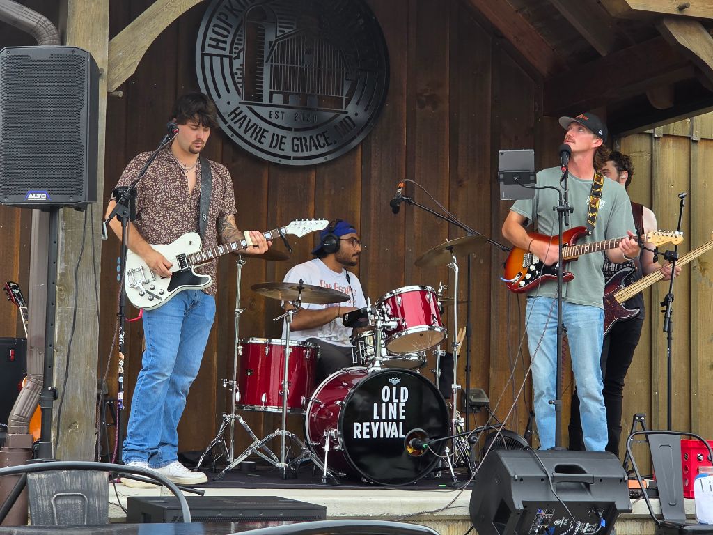 OLR full band on stage at Hopkins Farm Brewery