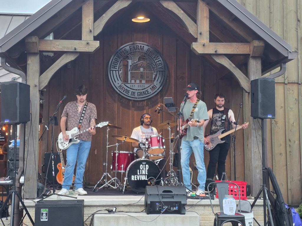 Old Line Revival full four-piece band at Hopkins Farm Brewery